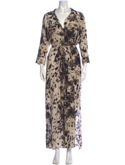 Pre-owned L'agence Silk Long Dress In Neutral