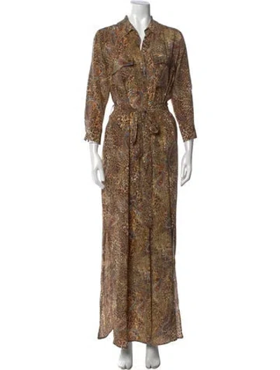 Pre-owned L'agence Silk Long Dress In Neutral