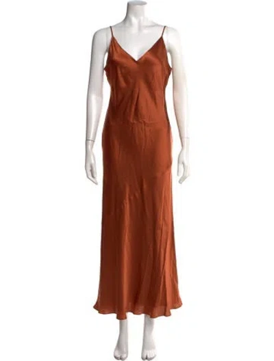 Pre-owned L'agence Silk Long Dress In Neutrals