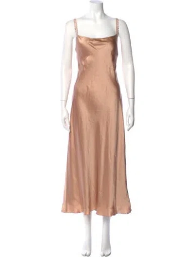 Pre-owned L'agence Silk Long Dress In Pink