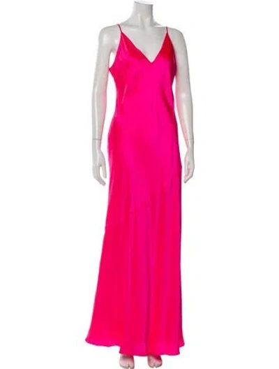 Pre-owned L'agence Silk Long Dress In Pink