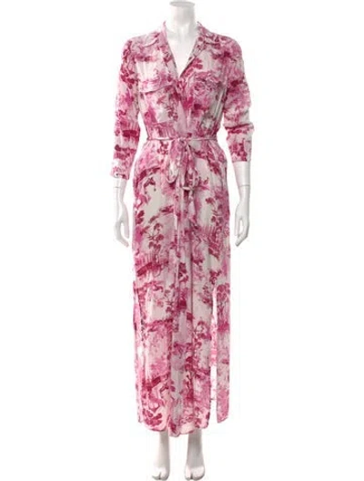Pre-owned L'agence Silk Long Dress In Pink