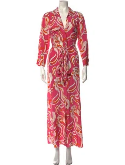 Pre-owned L'agence Silk Long Dress In Pink