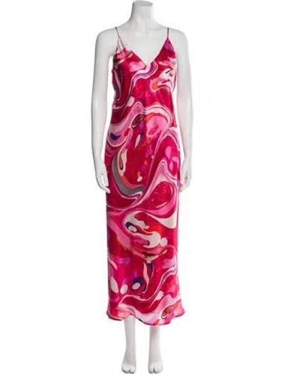 Pre-owned L'agence Silk Long Dress In Purple