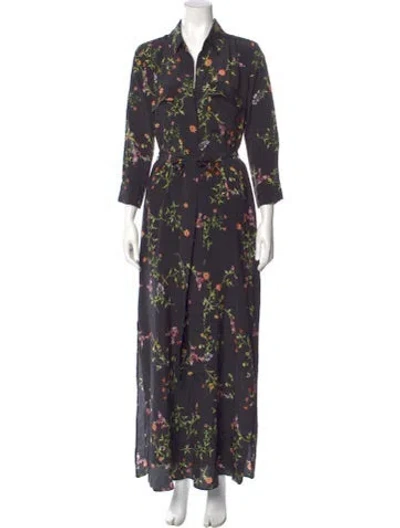 Pre-owned L'agence Silk Long Dress In Purple