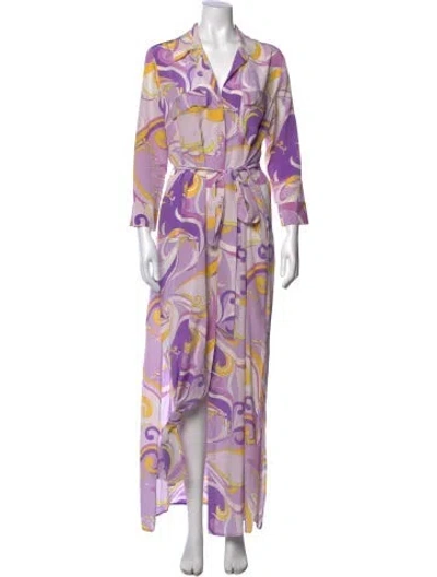Pre-owned L'agence Silk Long Dress In Purple