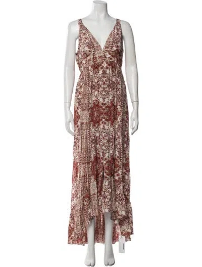 Pre-owned L'agence Silk Long Dress In Red