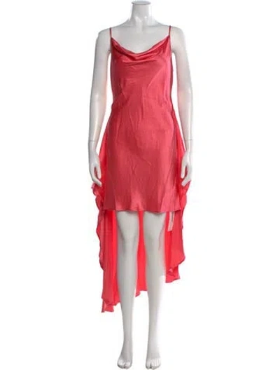 Pre-owned L'agence Silk Long Dress In Red