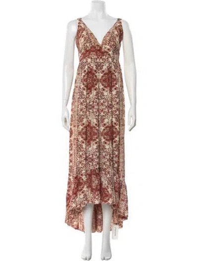 Pre-owned L'agence Silk Long Dress In Red