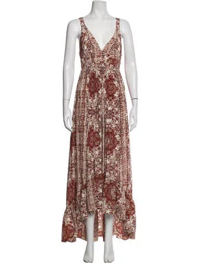 Pre-owned L'agence Silk Long Dress In Red