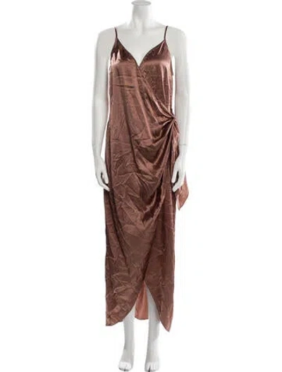 Pre-owned L'agence Silk Long Dress W/ Tags In Brown