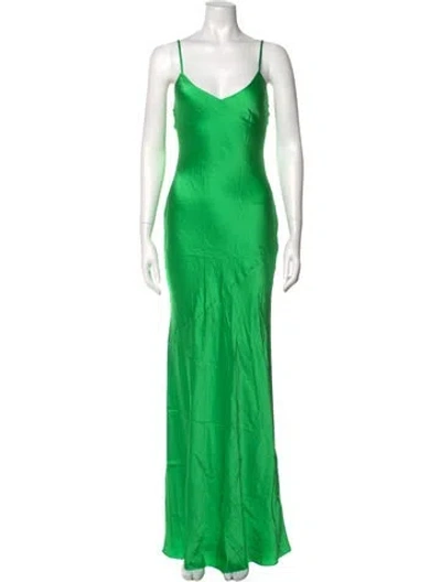 Pre-owned L'agence Silk Long Dress W/ Tags In Green