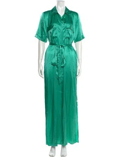Pre-owned L'agence Silk Long Dress W/ Tags In Green