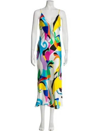 Pre-owned L'agence Silk Long Dress W/ Tags In Multi
