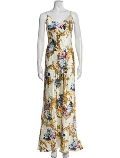 Pre-owned L'agence Silk Long Dress W/ Tags In Multicolor