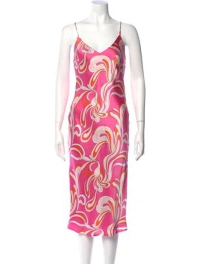 Pre-owned L'agence Silk Long Dress W/ Tags In Pink