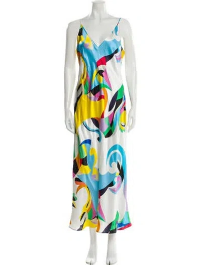 Pre-owned L'agence Silk Long Dress W/ Tags In White