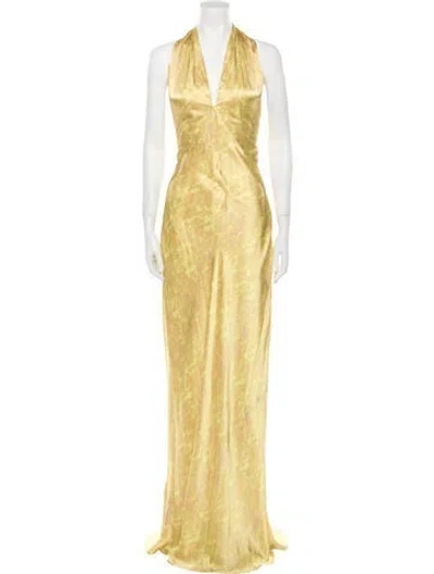 Pre-owned L'agence Silk Long Dress W/ Tags In Yellow