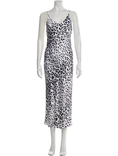 Pre-owned L'agence Silk Long Dress In White