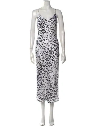 Pre-owned L'agence Silk Long Dress In White