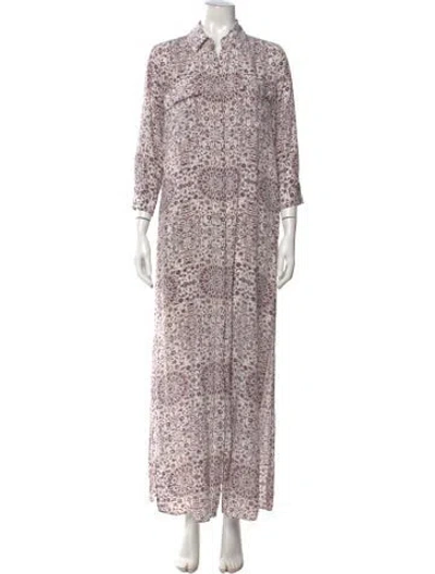 Pre-owned L'agence Silk Long Dress In White