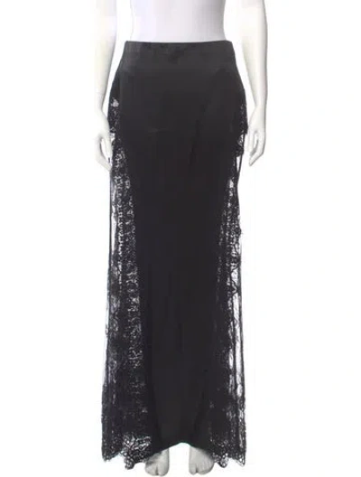Pre-owned L'agence Silk Long Skirt In Black
