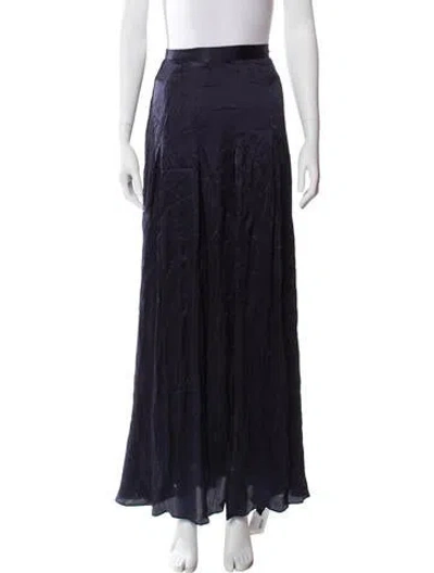 Pre-owned L'agence Silk Long Skirt In Blue