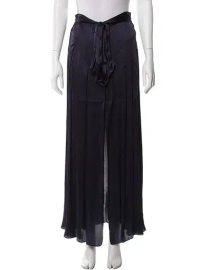 Pre-owned L'agence Silk Long Skirt In Blue