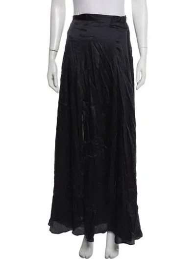 Pre-owned L'agence Silk Long Skirt In Blue