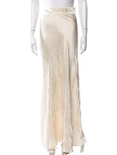 Pre-owned L'agence Silk Long Skirt In Neutrals