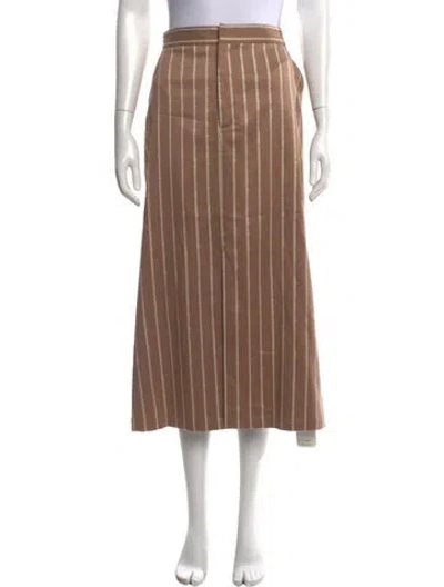 Pre-owned L'agence Silk Long Skirt W/ Tags In Neutrals