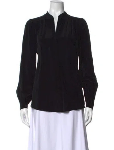 Pre-owned L'agence Silk Long Sleeve Blouse In Black