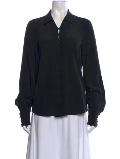 Pre-owned L'agence Silk Long Sleeve Blouse In Black
