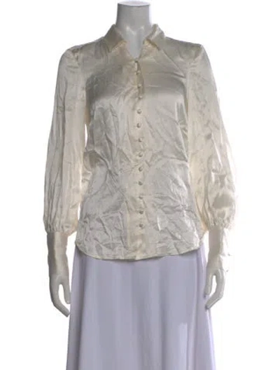 Pre-owned L'agence Silk Long Sleeve Blouse In Gray