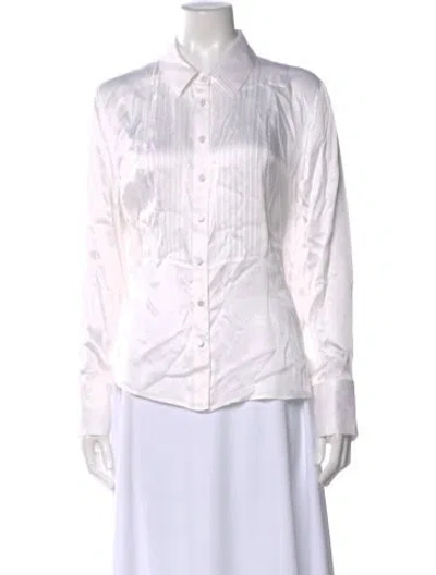 Pre-owned L'agence Silk Long Sleeve Blouse In Neutral