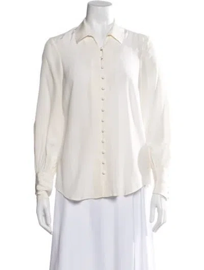 Pre-owned L'agence Silk Long Sleeve Blouse In Neutral