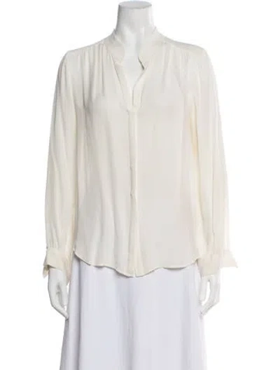 Pre-owned L'agence Silk Long Sleeve Blouse In Neutral