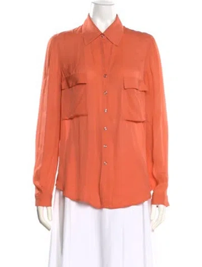 Pre-owned L'agence Silk Long Sleeve Blouse In Pink