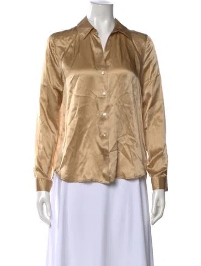 Pre-owned L'agence Silk Long Sleeve Blouse W/ Tags In Pink