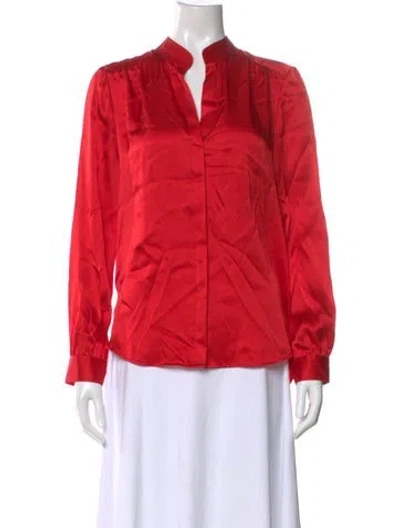 Pre-owned L'agence Silk Long Sleeve Blouse W/ Tags In Red