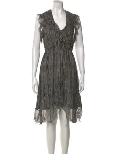 Pre-owned L'agence Silk Midi Length Dress In Black