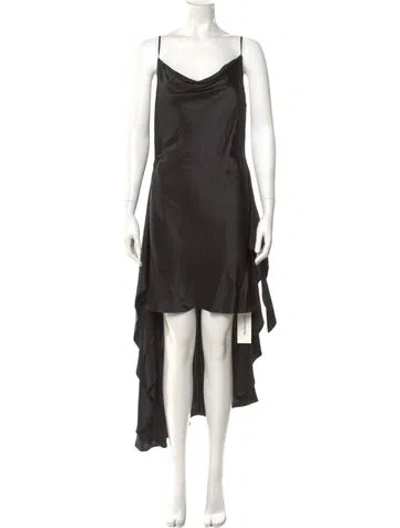 Pre-owned L'agence Silk Midi Length Dress In Black