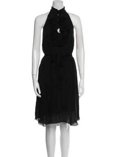 Pre-owned L'agence Silk Midi Length Dress In Black