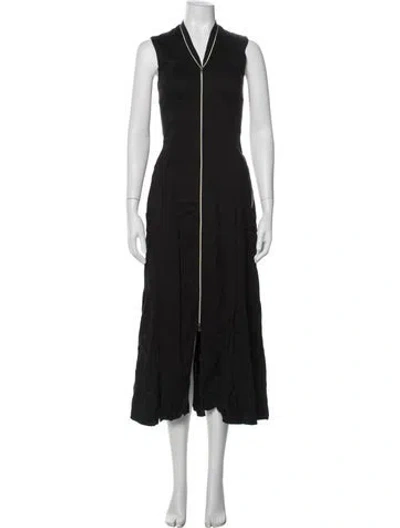Pre-owned L'agence Silk Midi Length Dress In Black