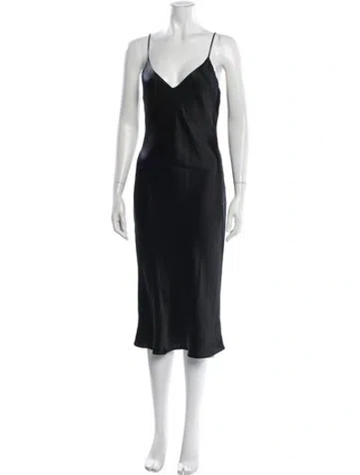 Pre-owned L'agence Silk Midi Length Dress In Black