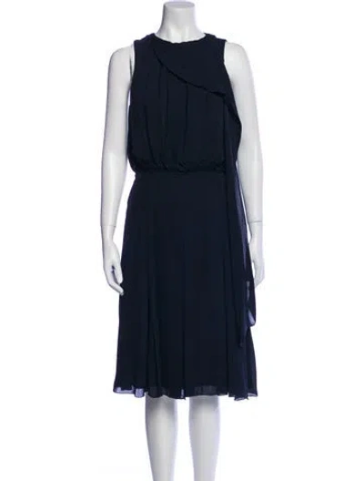 Pre-owned L'agence Silk Midi Length Dress In Blue