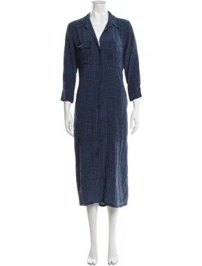Pre-owned L'agence Silk Midi Length Dress In Blue