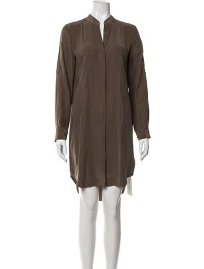 Pre-owned L'agence Silk Midi Length Dress In Brown