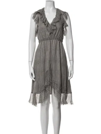 Pre-owned L'agence Silk Midi Length Dress In Gray