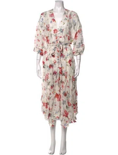 Pre-owned L'agence Silk Midi Length Dress In Multicolor